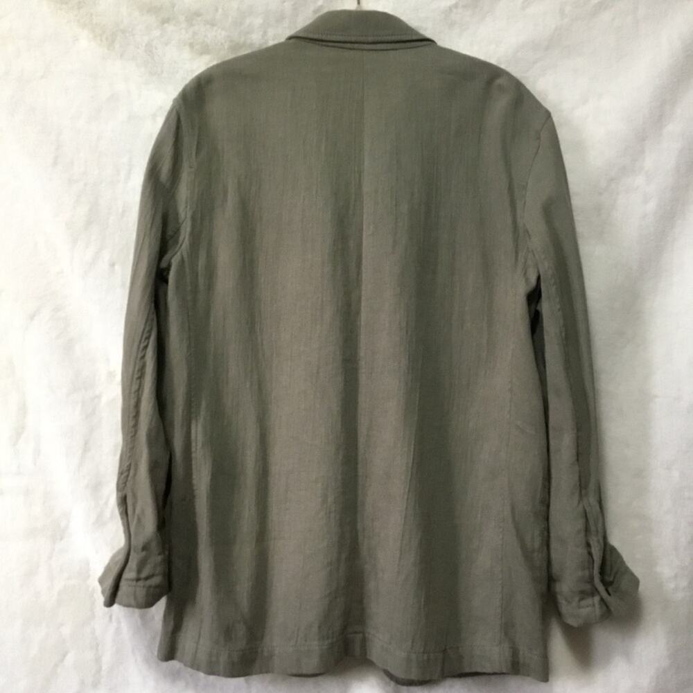 Zara Olive Green Linen Blend Button Over-Sized Blazer - Picture 14 of 14